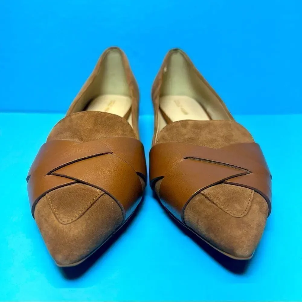 Cole Haan Womens Camila Point Skimmer Suede Leather Flats Tan Brown‎ 6B W15008